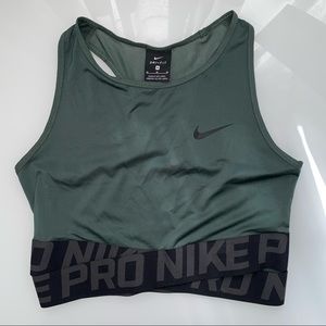 Nike Pro Intertwist Green Crop Tank - Medium